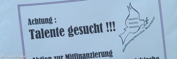 Kuvert mit 10 Euro und Brief zur Erklärung für die Talente-Aktion